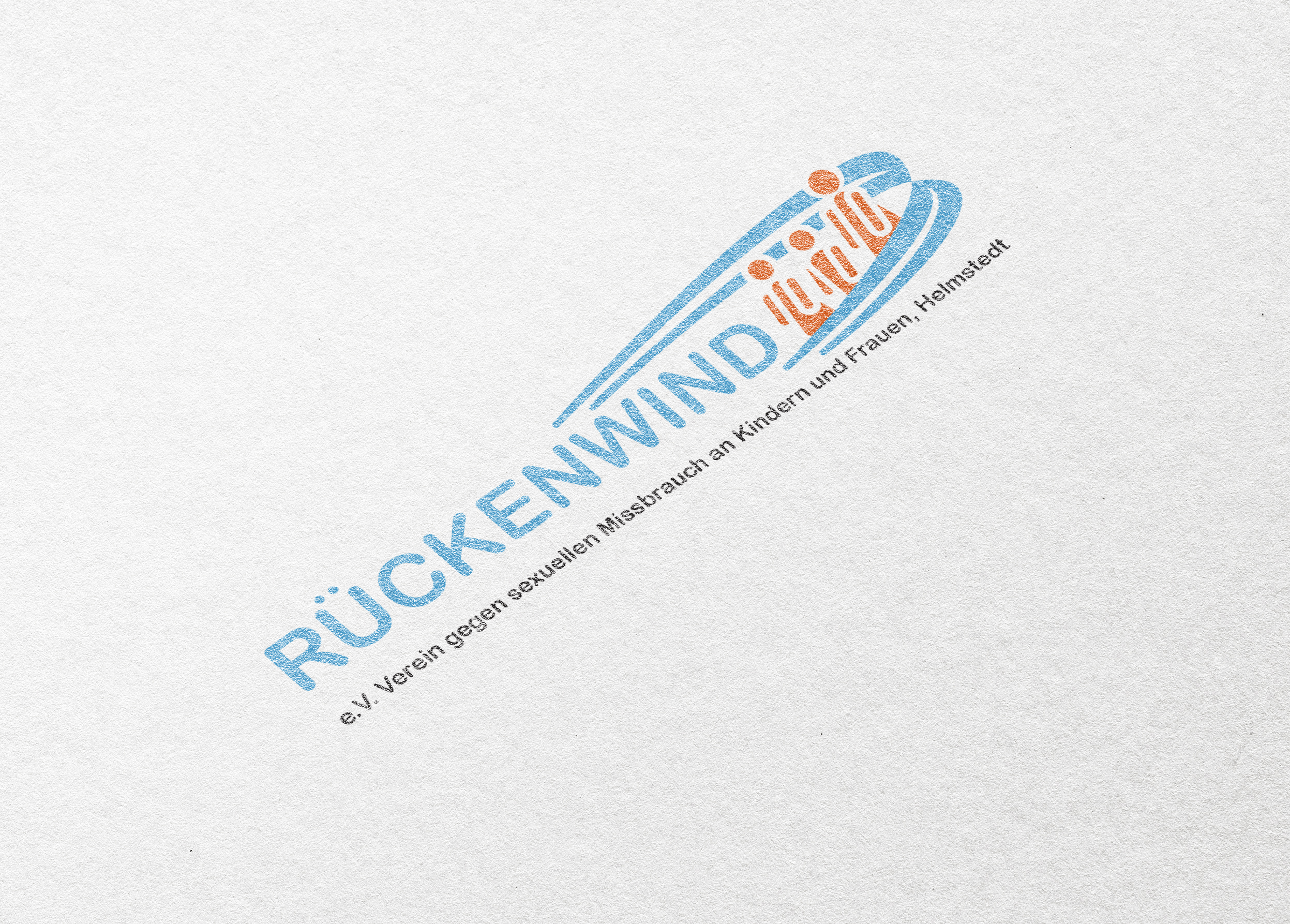 Company Co. business logo psd template in embossed paper texture
