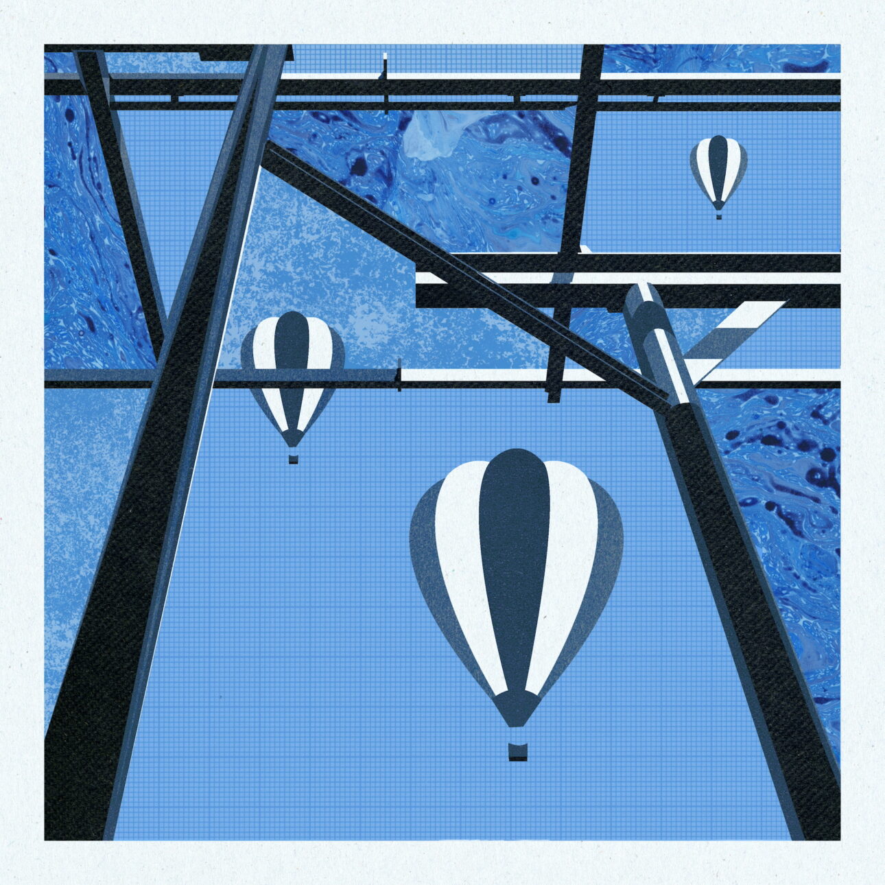 Dachkonstruktion mit Heißluftballons