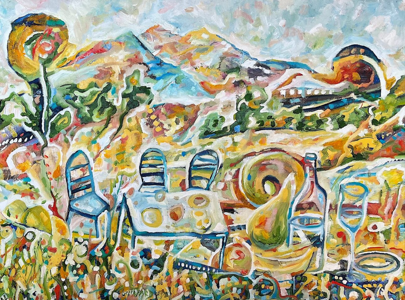 Zu Tisch in Landschaft